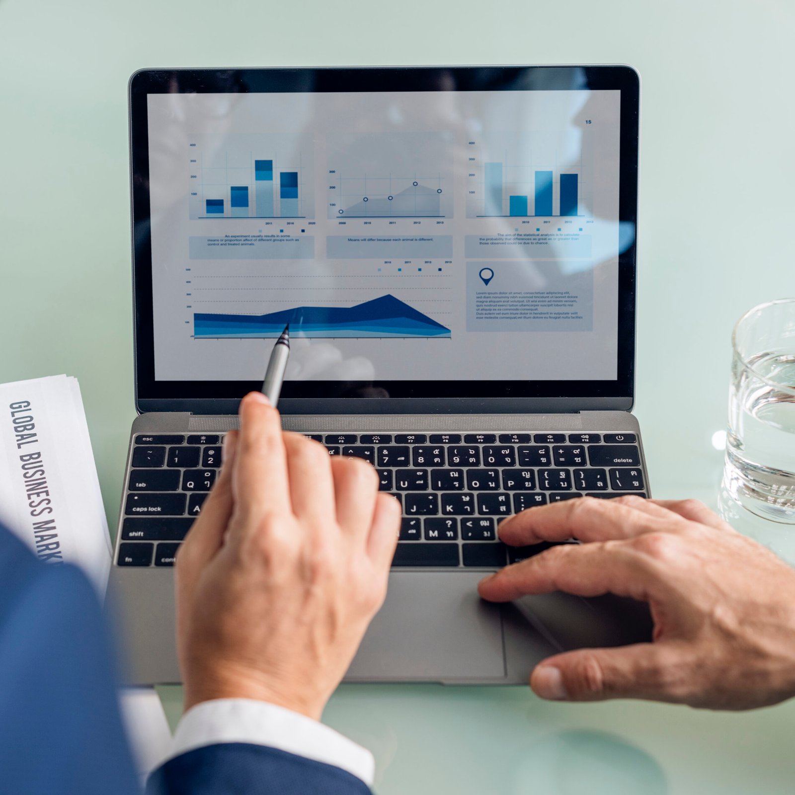 business brainstorming graph chart report data concept